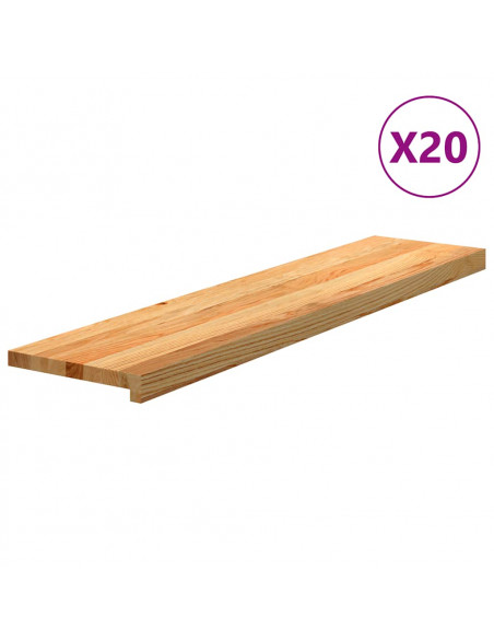 Gradini 20 pz Marrone Chiaro 110x30x2 cm Legno Massello Rovere