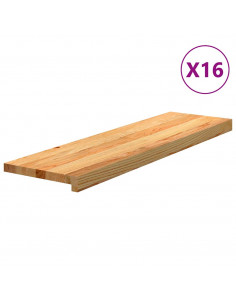 Gradini 16 pz Marrone Chiaro 90x25x2 cm Legno Massello Rovere