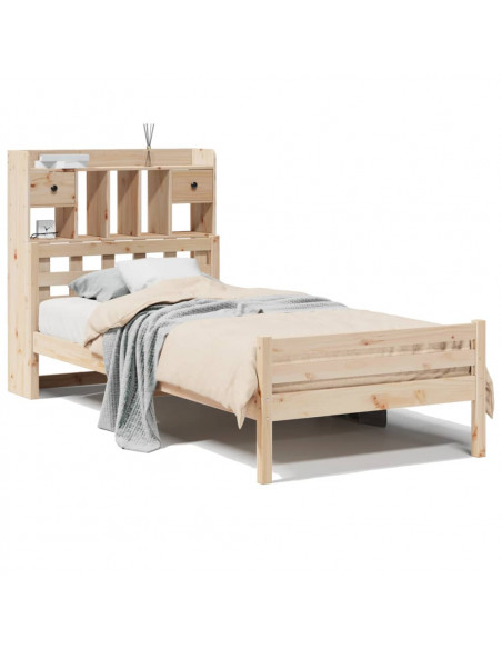 Letto Libreria senza Materasso 100x200 cm in Legno di Pino