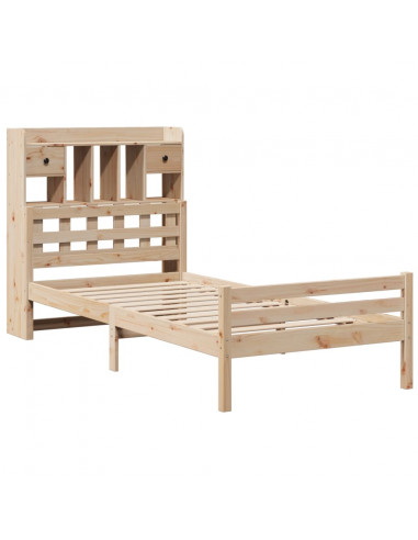 Letto Libreria senza Materasso 100x200 cm in Legno di Pino
