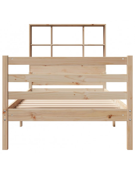 Letto Libreria senza Materasso 100x200 cm in Legno di Pino