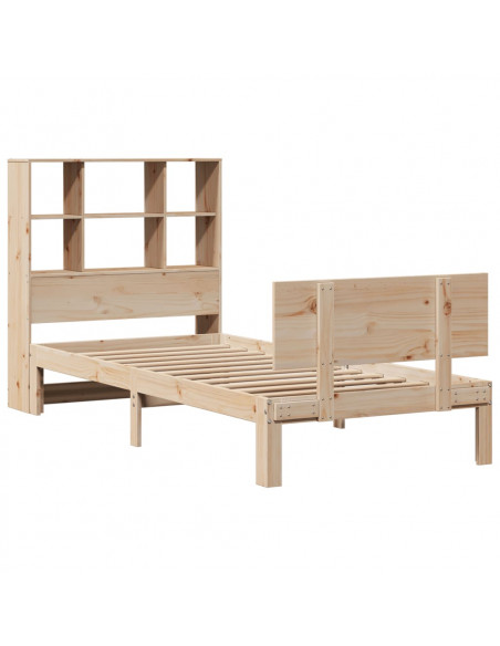 Letto Libreria senza Materasso 100x200 cm in Legno di Pino