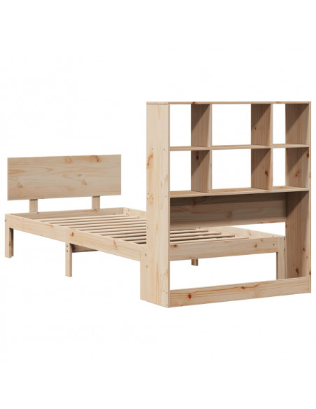Letto Libreria senza Materasso 100x200 cm in Legno di Pino