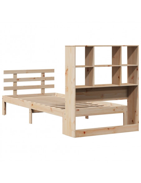 Letto Libreria senza Materasso 100x200 cm in Legno di Pino