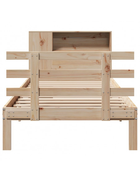 Letto Libreria senza Materasso 100x200 cm in Legno di Pino