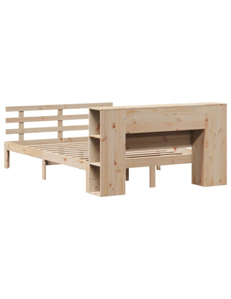 Letto Libreria senza Materasso 140x200 cm in Legno di Pino