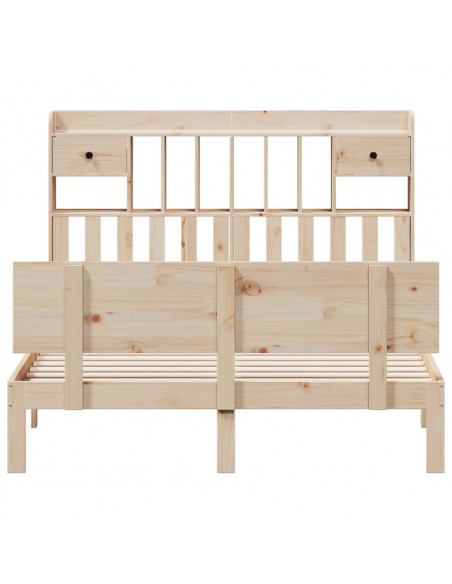 Letto Libreria senza Materasso 140x200 cm in Legno di Pino