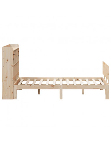 Letto Libreria senza Materasso 140x200 cm in Legno di Pino
