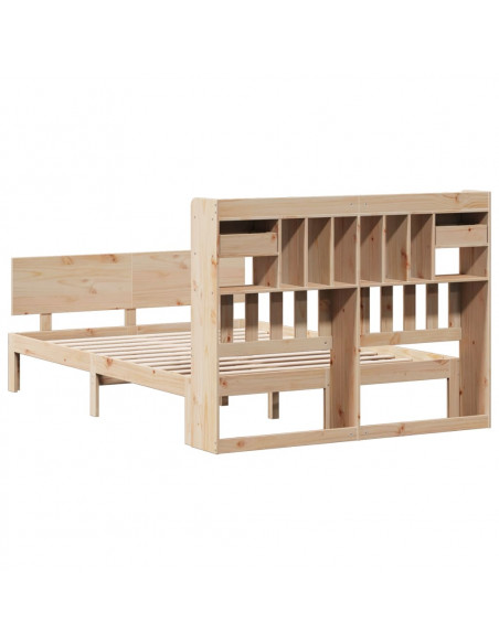 Letto Libreria senza Materasso 140x200 cm in Legno di Pino