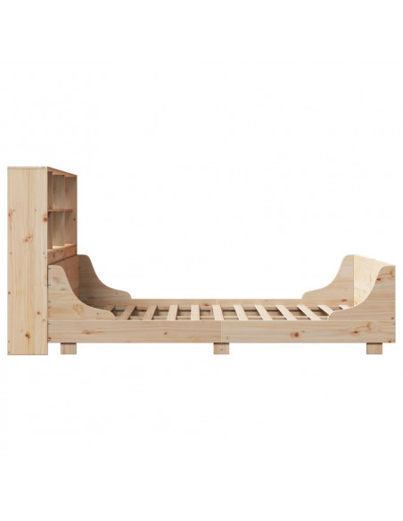 Letto Libreria senza Materasso 140x190 cm in Legno Massello