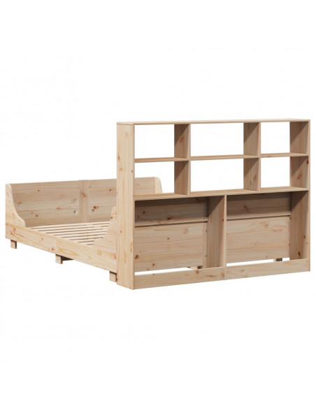 Letto Libreria senza Materasso 140x190 cm in Legno Massello