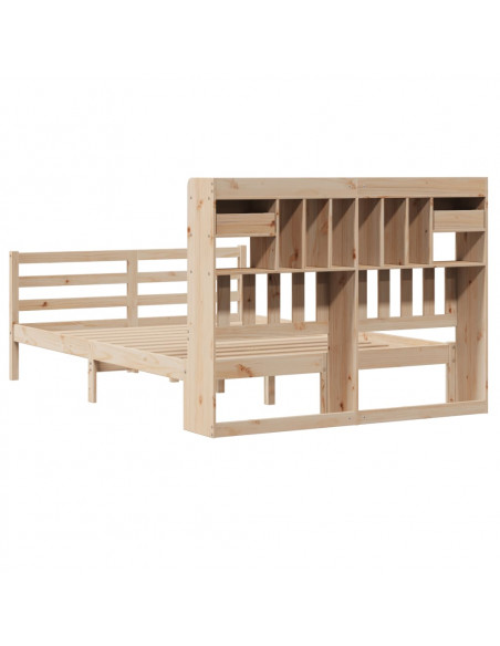 Letto Libreria senza Materasso 140x200 cm in Legno di Pino