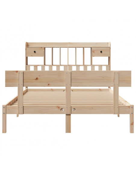 Letto Libreria senza Materasso 140x200 cm in Legno di Pino