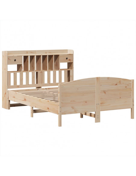 Letto Libreria senza Materasso 140x200 cm in Legno di Pino