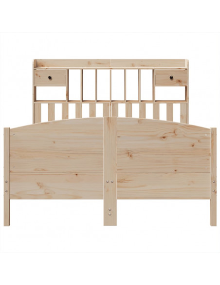 Letto Libreria senza Materasso 140x200 cm in Legno di Pino