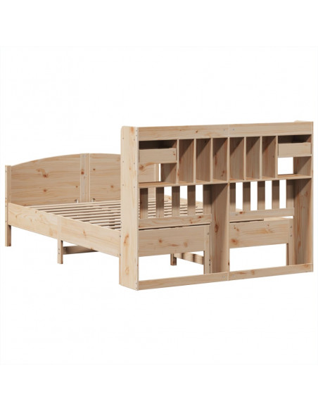 Letto Libreria senza Materasso 140x200 cm in Legno di Pino