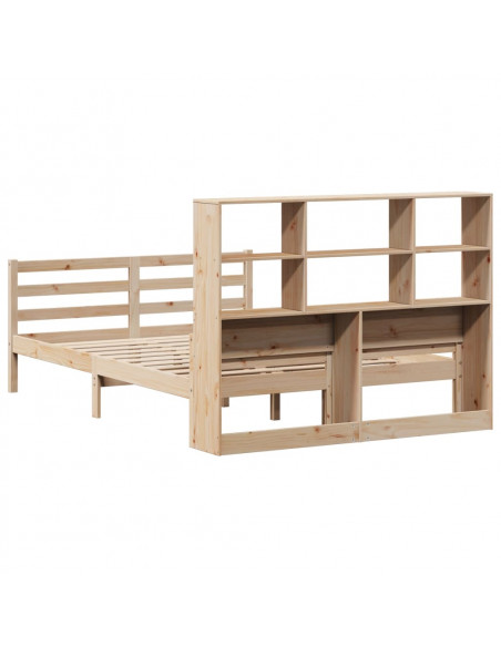 Letto Libreria senza Materasso 140x200 cm in Legno di Pino