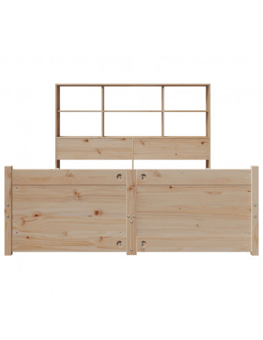 Letto Libreria senza Materasso 140x200 cm in Legno di Pino