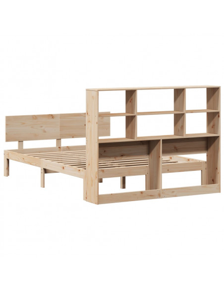 Letto Libreria senza Materasso 140x200 cm in Legno di Pino