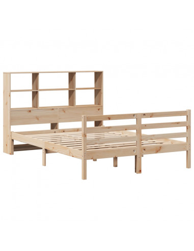Letto Libreria senza Materasso 140x200 cm in Legno di Pino