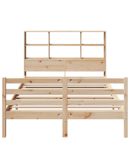 Letto Libreria senza Materasso 140x200 cm in Legno di Pino