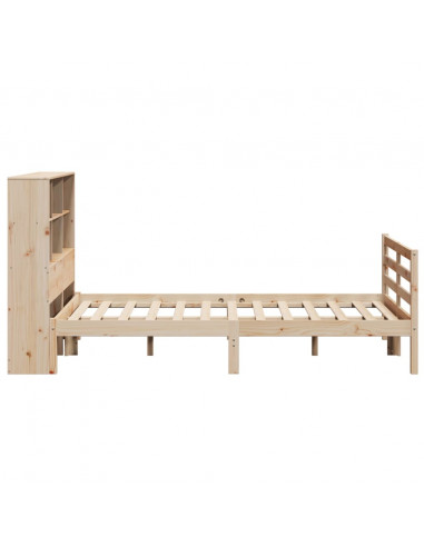 Letto Libreria senza Materasso 140x200 cm in Legno di Pino
