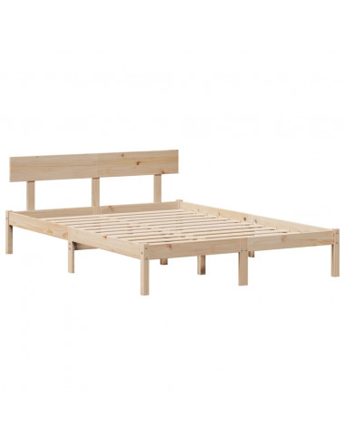 Letto Libreria senza Materasso 140x190 cm in Legno di Pino