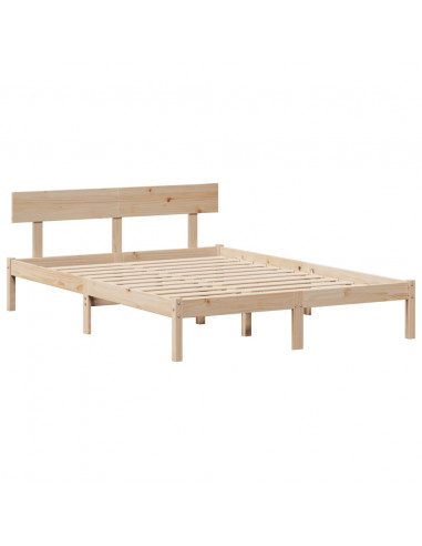 Letto Libreria senza Materasso 140x200 cm in Legno di Pino