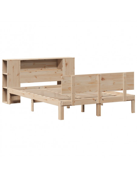 Letto Libreria senza Materasso 140x200 cm in Legno di Pino