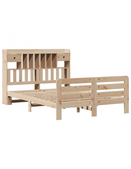Letto Libreria senza Materasso 160x200 cm in Legno di Pino