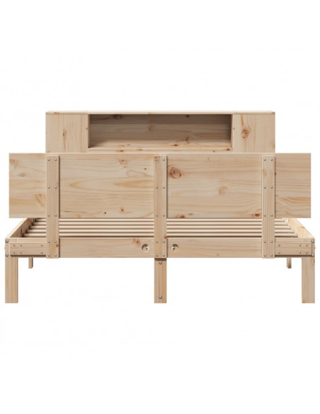 Letto Libreria senza Materasso 140x200 cm in Legno di Pino