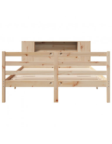 Letto Libreria senza Materasso 140x200 cm in Legno di Pino