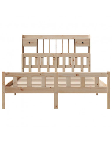 Letto Libreria senza Materasso 160x200 cm in Legno di Pino