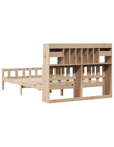 Letto Libreria senza Materasso 160x200 cm in Legno di Pino