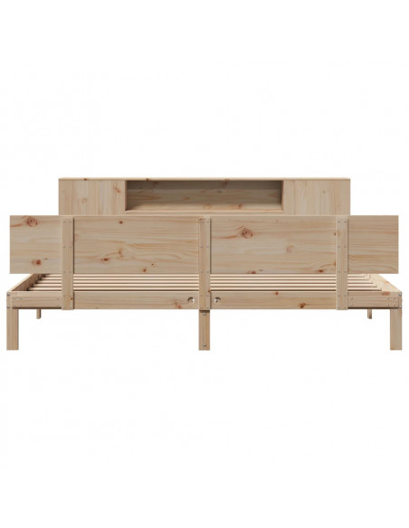 Letto Libreria senza Materasso 180x200 cm in Legno di Pino