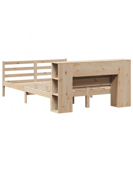 Letto Libreria senza Materasso 140x200 cm in Legno di Pino