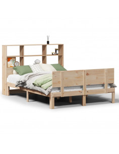 Letto Libreria senza Materasso 160x200 cm in Legno di Pino