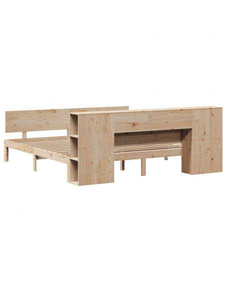 Letto Libreria senza Materasso 180x200 cm in Legno di Pino