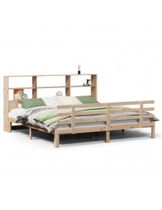 Letto Libreria senza Materasso 180x200 cm in Legno di Pino