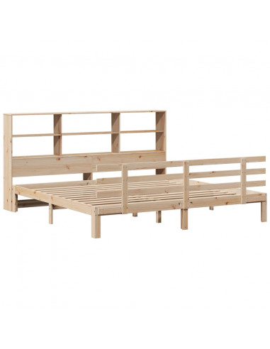 Letto Libreria senza Materasso 180x200 cm in Legno di Pino