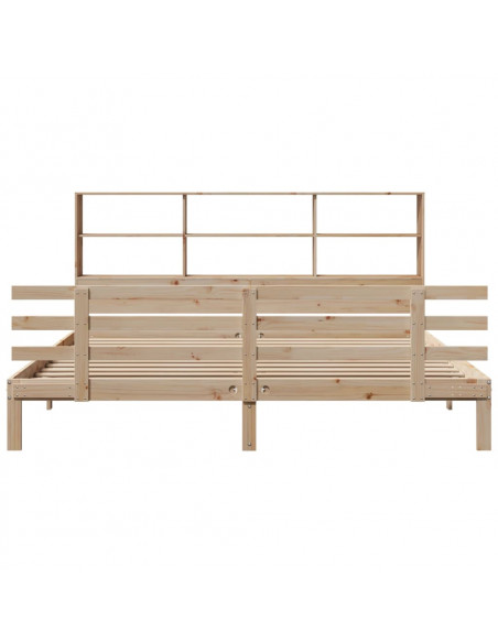 Letto Libreria senza Materasso 180x200 cm in Legno di Pino