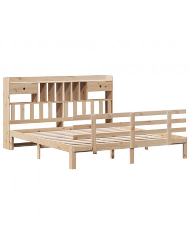 Letto Libreria senza Materasso 180x200 cm in Legno di Pino