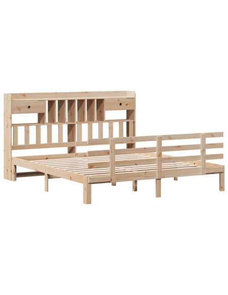 Letto Libreria senza Materasso 180x200 cm in Legno di Pino
