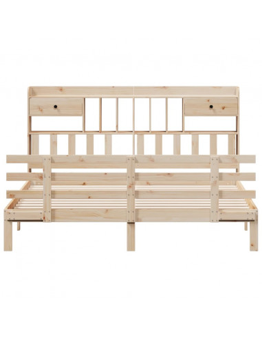 Letto Libreria senza Materasso 180x200 cm in Legno di Pino