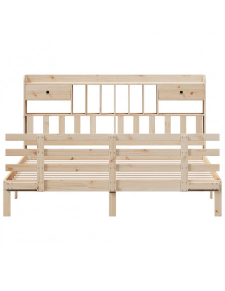 Letto Libreria senza Materasso 180x200 cm in Legno di Pino