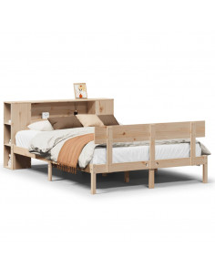 Letto Libreria senza Materasso 160x200 cm in Legno di Pino