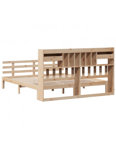 Letto Libreria senza Materasso 180x200 cm in Legno di Pino