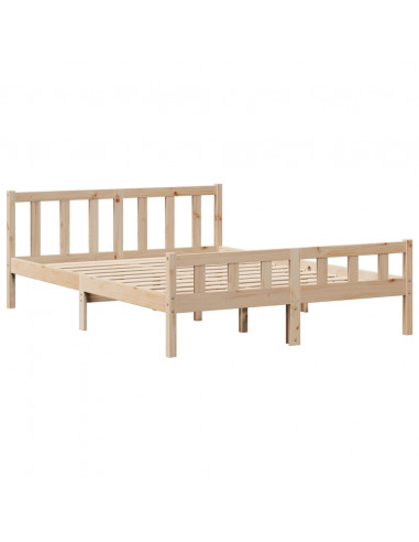 Letto Libreria senza Materasso 160x200 cm in Legno di Pino