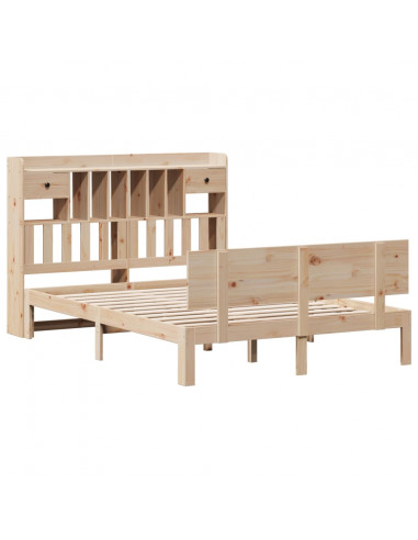 Letto Libreria senza Materasso 160x200 cm in Legno di Pino