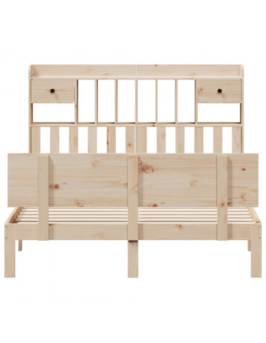 Letto Libreria senza Materasso 160x200 cm in Legno di Pino